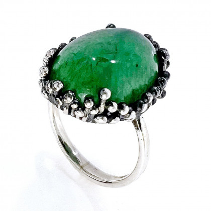 Перстень 837 авантюрин зелений Timofeev