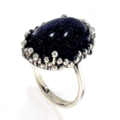 Перстень 837 авантюрин синій Timofeev