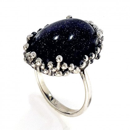 Перстень 837 авантюрин синій Timofeev