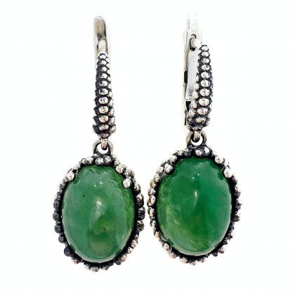 Сережки 837 авантюрин зелений Timofeev