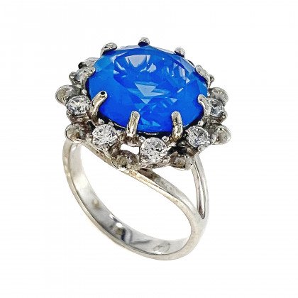 Перстень 609 альпініт молочно блакитний Rh Timofeev