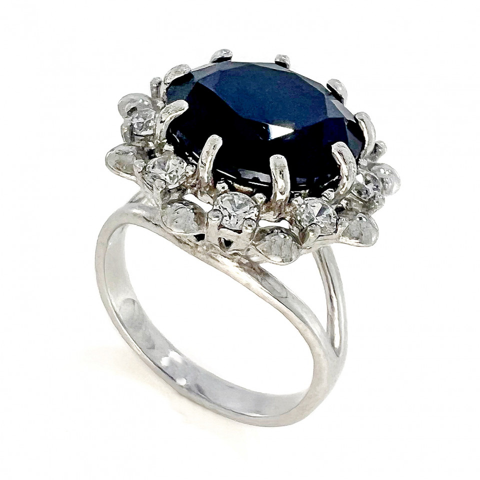 Перстень 609 цирконій чорний Rh Timofeev