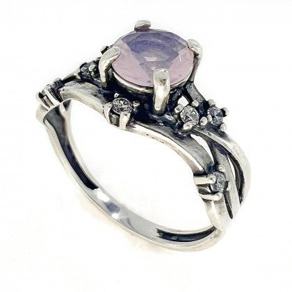 Перстень 607 кварц рожевий Timofeev