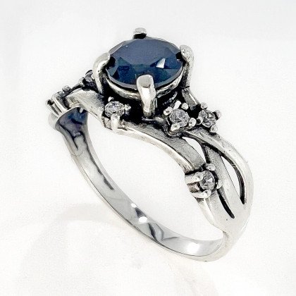 Перстень 607 цирконій чорний Timofeev