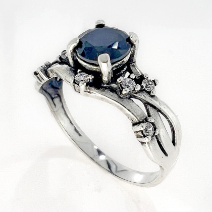 Перстень 607 цирконій чорний Rh Timofeev