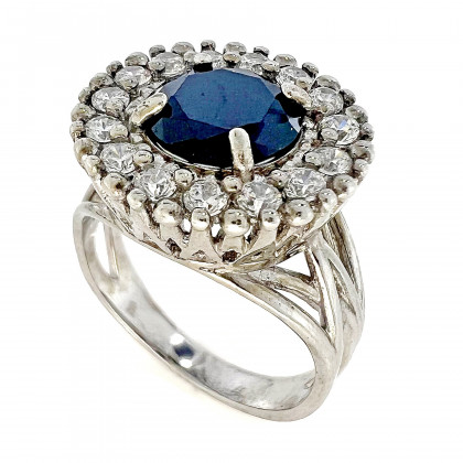 Перстень 611 цирконій чорний Rh Timofeev