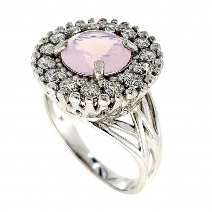 Перстень 611 кварц рожевий Rh Timofeev