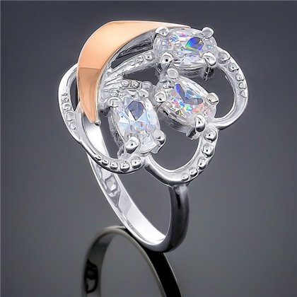 Перстень 263 цирконій білий Rh Timofeev