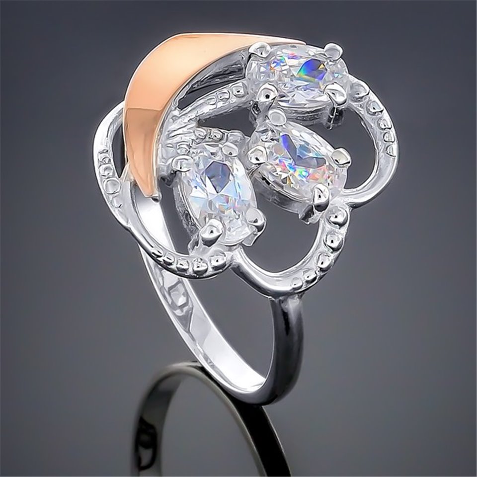 Перстень 263 цирконій білий Rh Timofeev