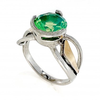 Перстень 645 альпініт молочно салатовий Rh Timofeev