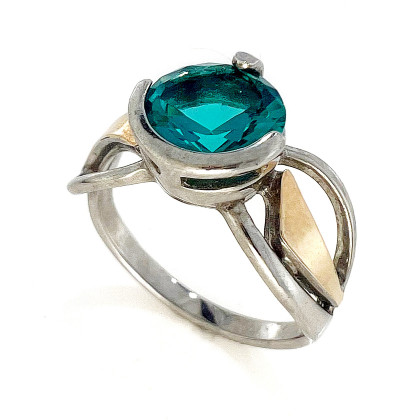 Перстень 645 кварц зелений Rh Timofeev