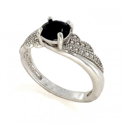 Перстень 802 цирконій чорний Rh Timofeev