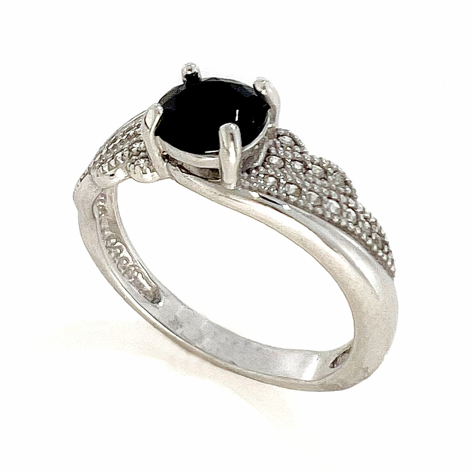 Перстень 802 цирконій чорний Rh Timofeev