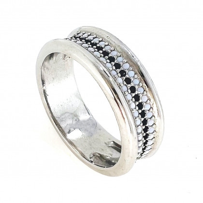 Перстень 849 біло чорний Rh Timofeev