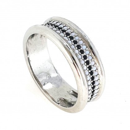 Перстень 849 біло чорний Rh Timofeev