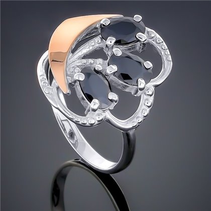 Перстень 263 цирконій чорний Rh Timofeev