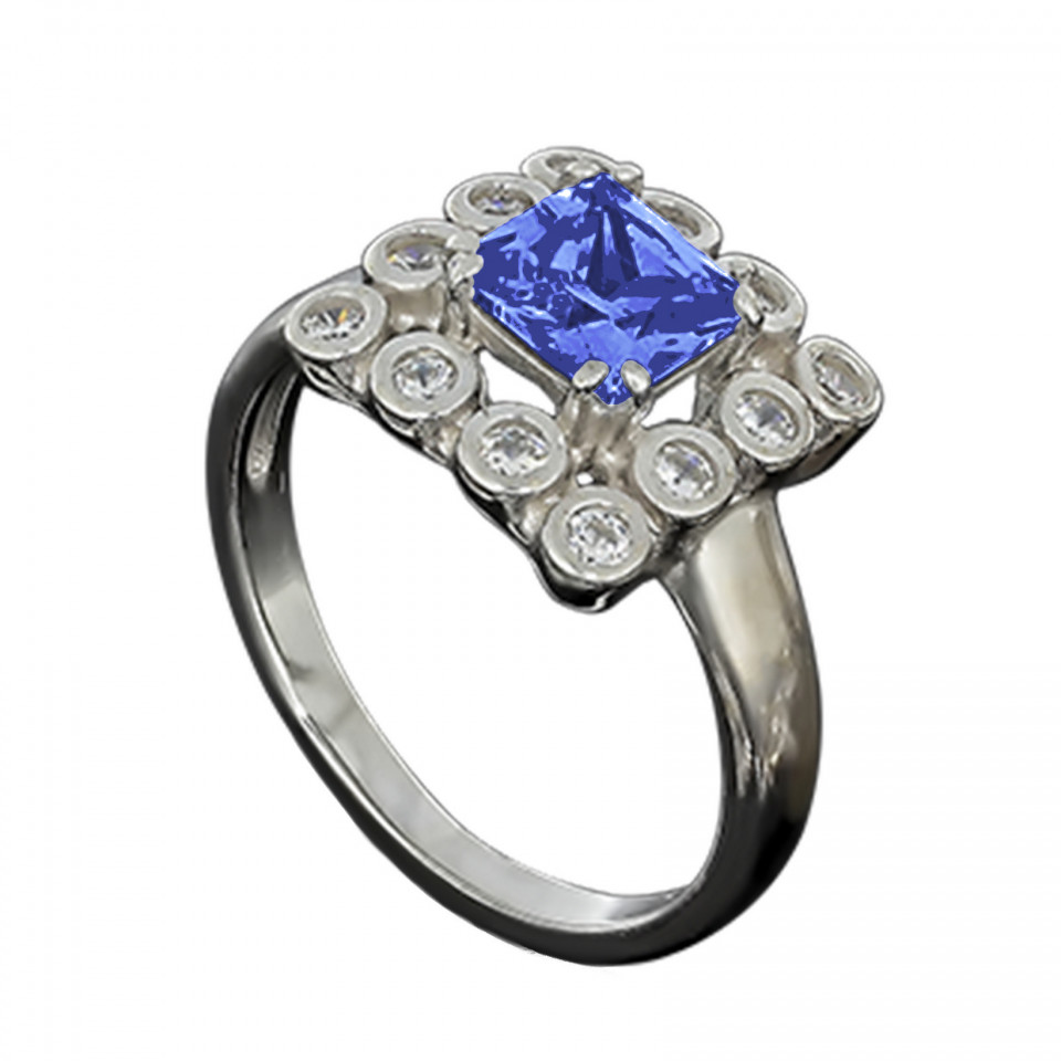 Перстень 646(2) альпініт синій Rh Timofeev