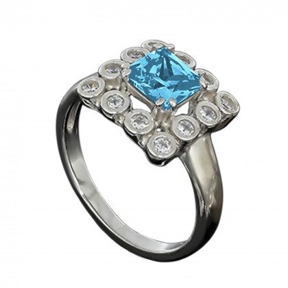 Перстень 646(2) альпініт блакитний Rh Timofeev