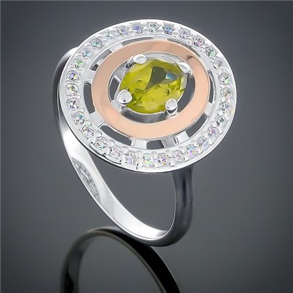 Перстень 272 хризоліт Rh Timofeev
