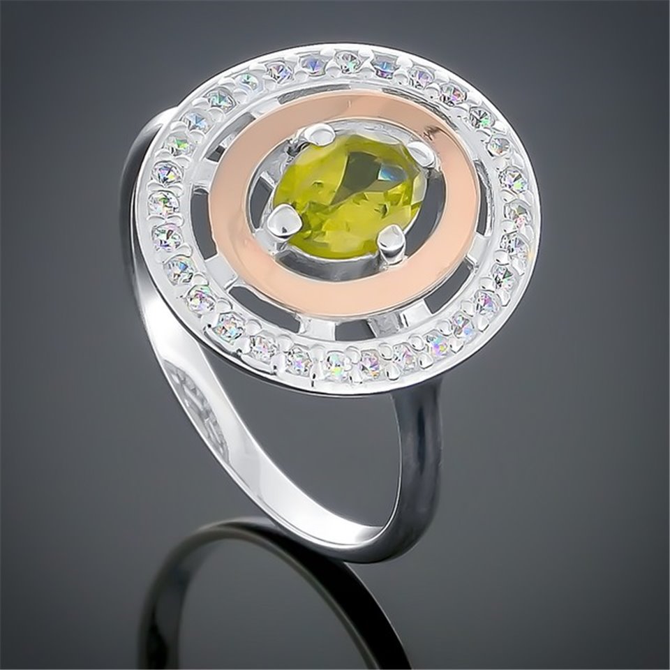 Перстень 272 хризоліт Rh Timofeev