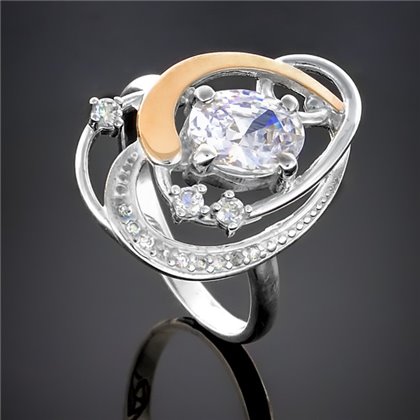 Перстень 285 цирконій білий Rh Timofeev