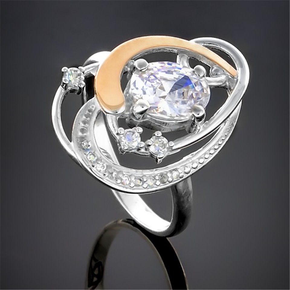 Перстень 285 цирконій білий Rh Timofeev