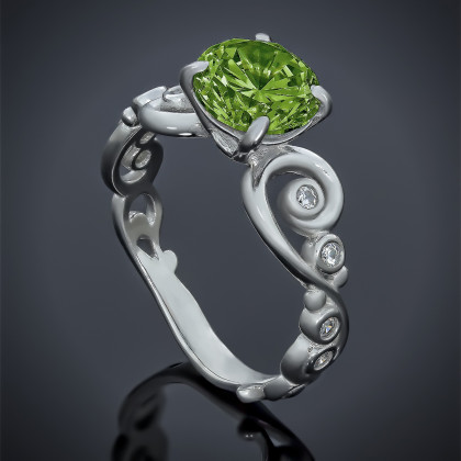 Перстень 560 агат зелений Rh Timofeev