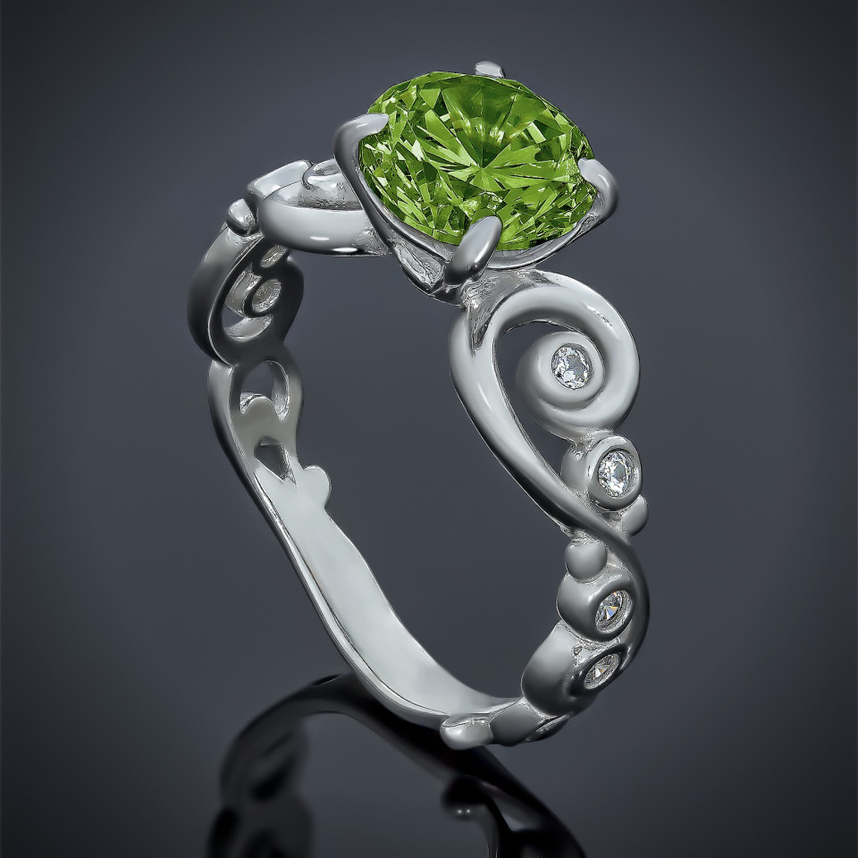 Перстень 560 агат зелений Rh Timofeev