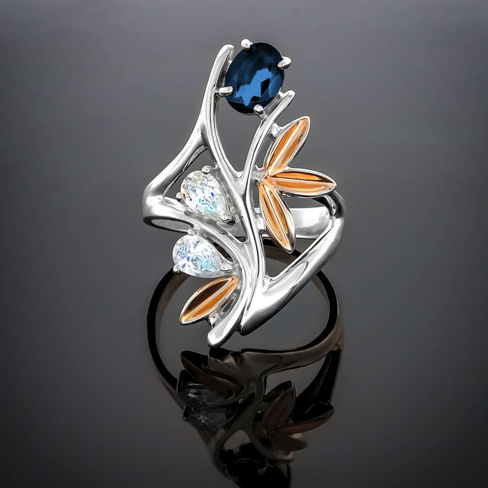 Перстень 49 альпініт синій Rh Timofeev