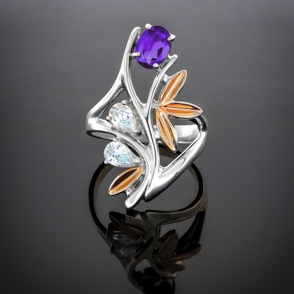 Перстень 49 аметист Rh Timofeev
