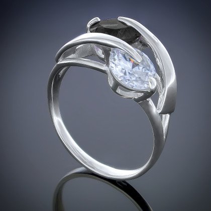 Перстень 118 чорно білий Rh Timofeev