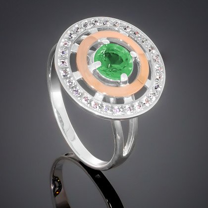 Перстень 182 альпініт смарагд Rh Timofeev