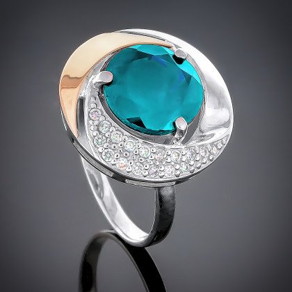Перстень 189 альпініт блакитній Rh Timofeev