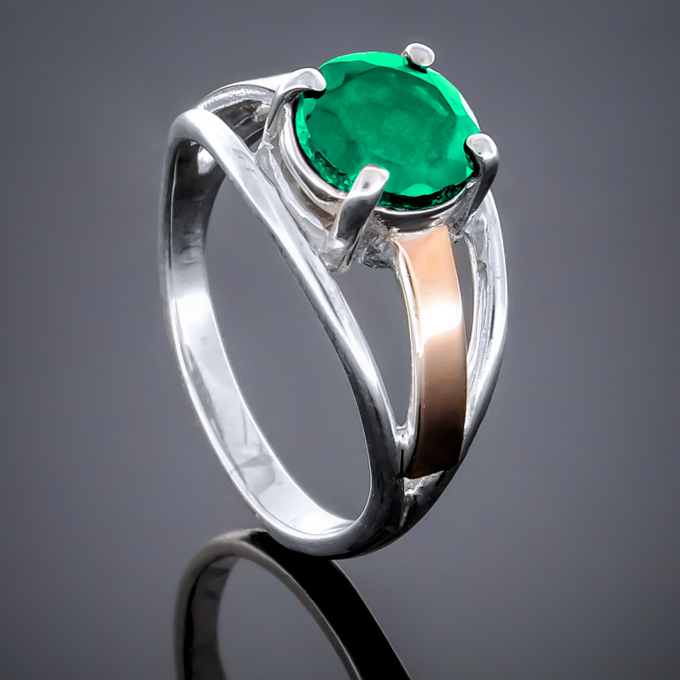 Перстень 202 альпініт смарагд Rh Timofeev