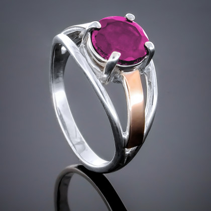 Перстень 202 кварц рожевий Rh Timofeev