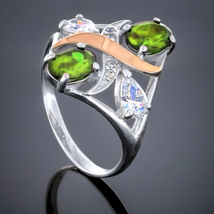 Перстень 203 альпініт зелений Rh Timofeev