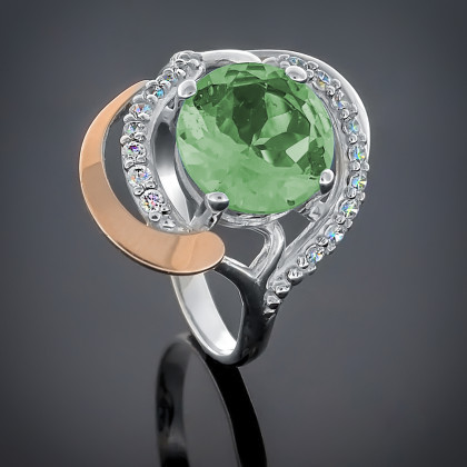 Перстень 301 цирконій олива Rh Timofeev 2