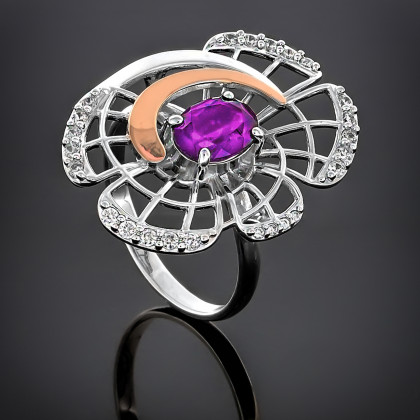 Перстень 339 аметист Rh Timofeev