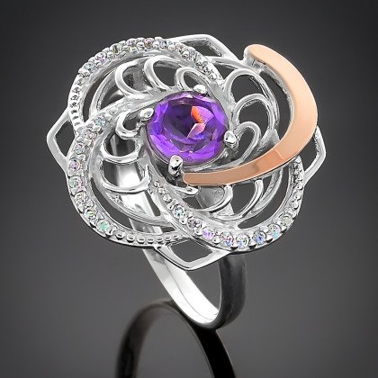 Перстень 349 аметист Timofeev
