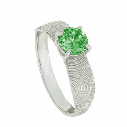 Перстень 925 кварц зелений Rh Timofeev