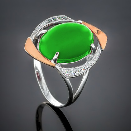 Перстень 207 улексит салатовий Rh Timofeev