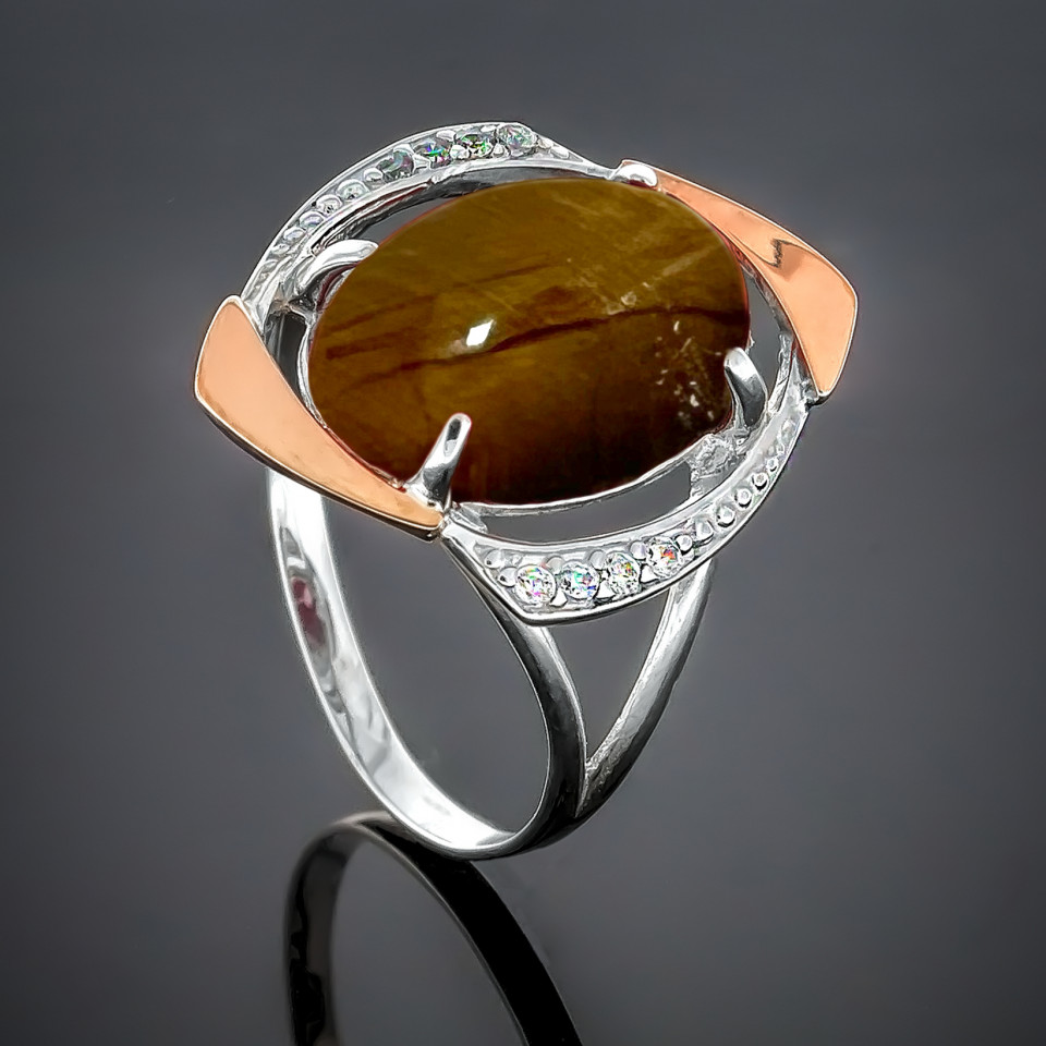 Перстень 207 тигрове око Rh Timofeev