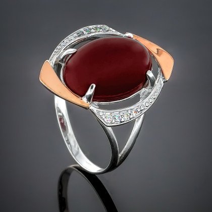 Перстень 207 яшма імітація Rh Timofeev
