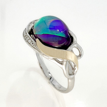 Перстень 277 опал сірень імітація Rh Timofeev