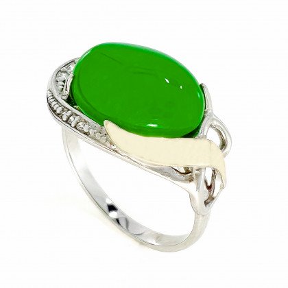 Перстень 277 агат зелений Rh Timofeev 2