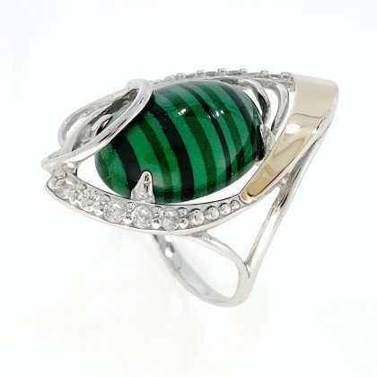 Перстень 309 малахіт Rh Timofeev