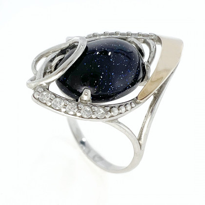 Перстень 309 авантюрин синій Rh Timofeev