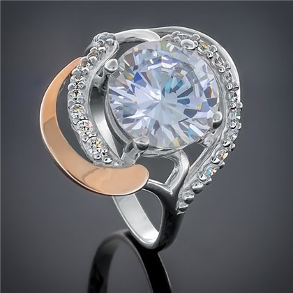 Перстень 301 цирконій білий Rh Timofeev