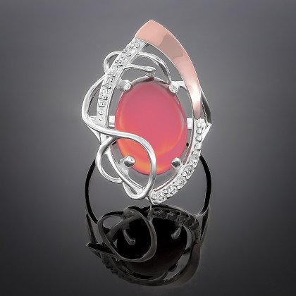 Перстень 309 кварц рожевий Timofeev