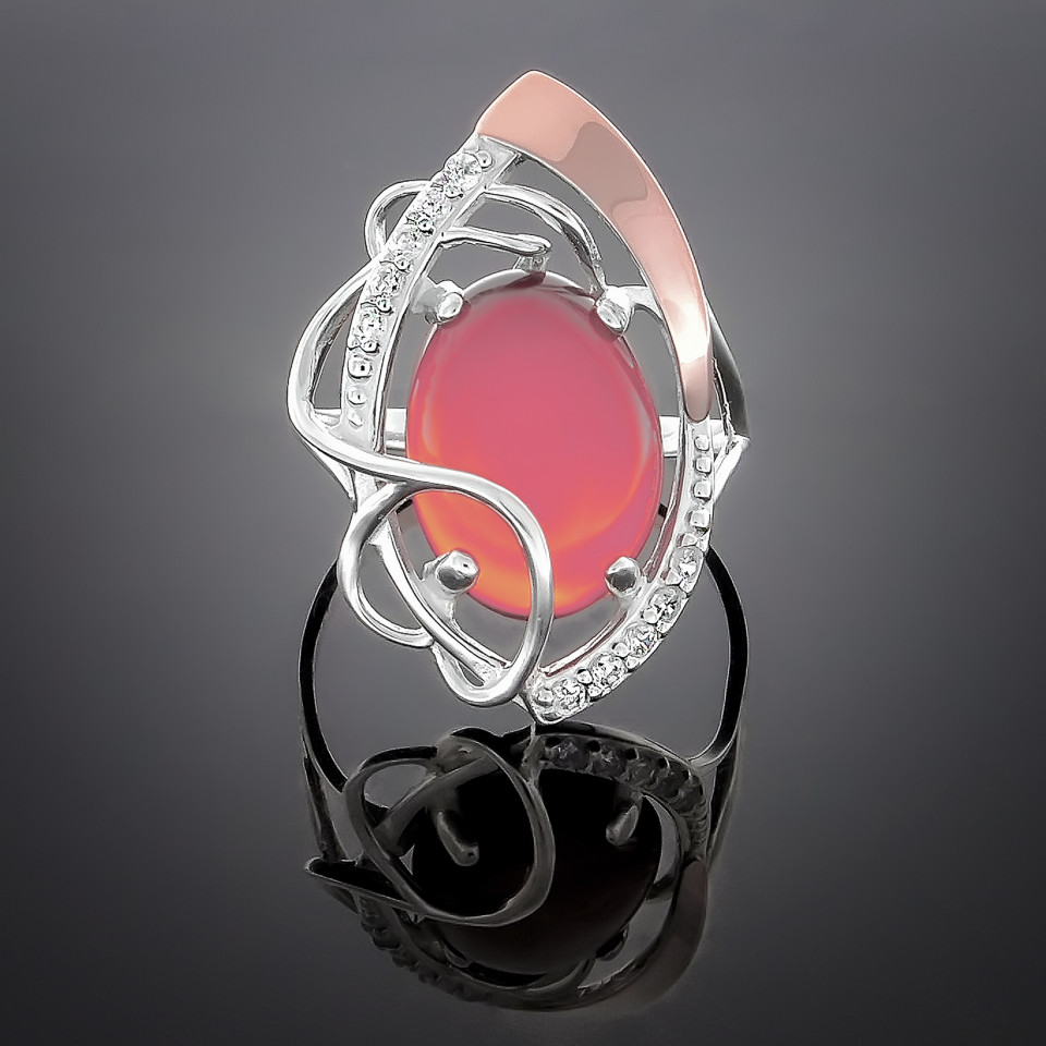 Перстень 309 кварц рожевий Timofeev